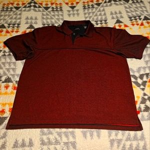 IZOD XFG polo shirt large golf Burgundy with Black piping
